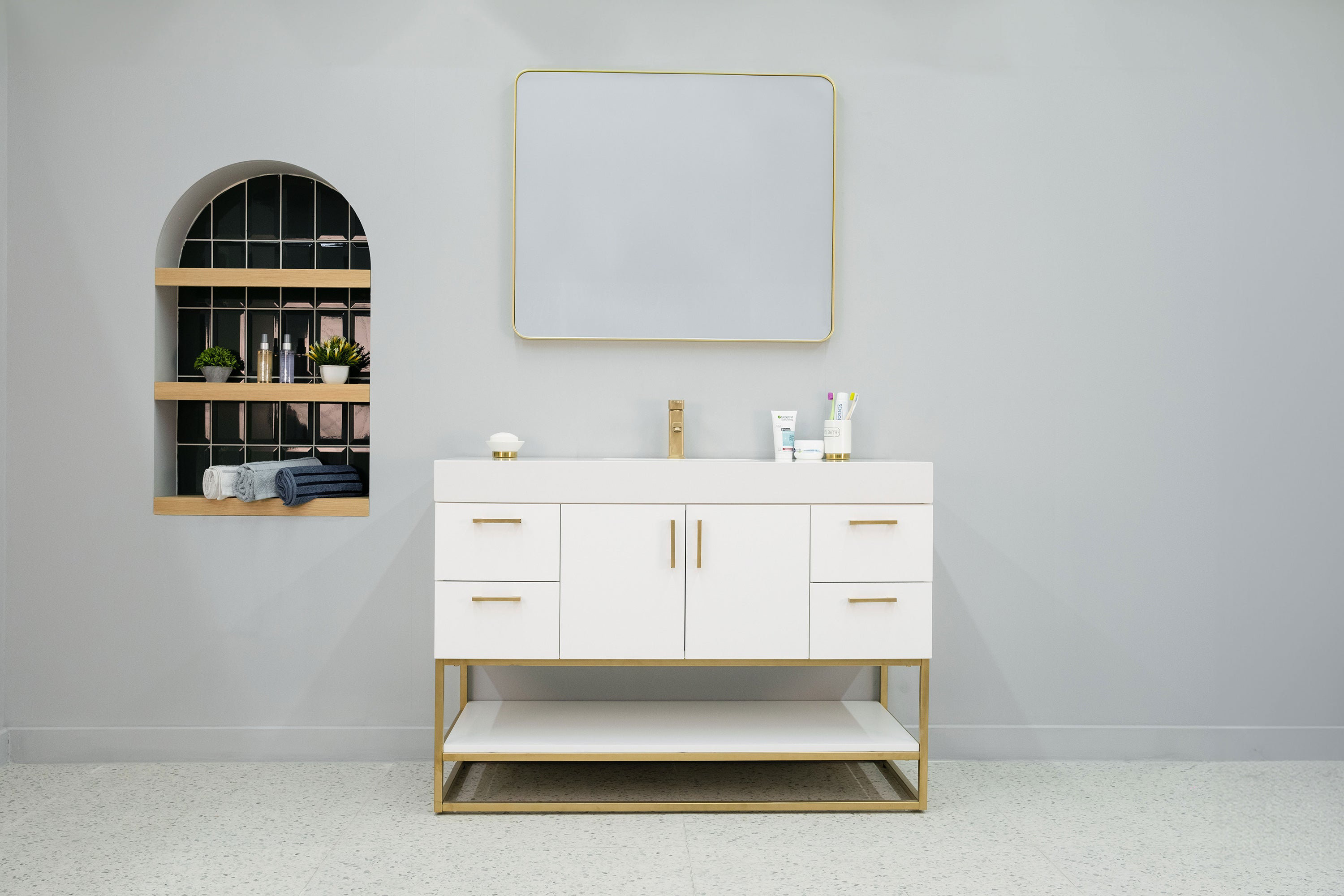 Stone & Tile Shoppe Aurelia 48" Vanity with Integrated Porcelain Sink ...