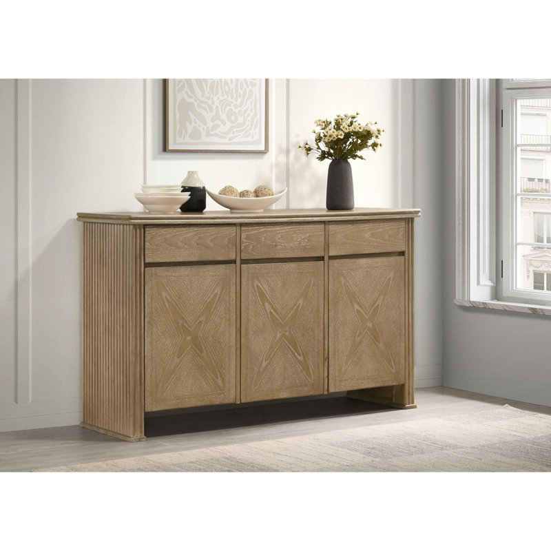 Dreydon Light Brown 3-Door Sideboard Server