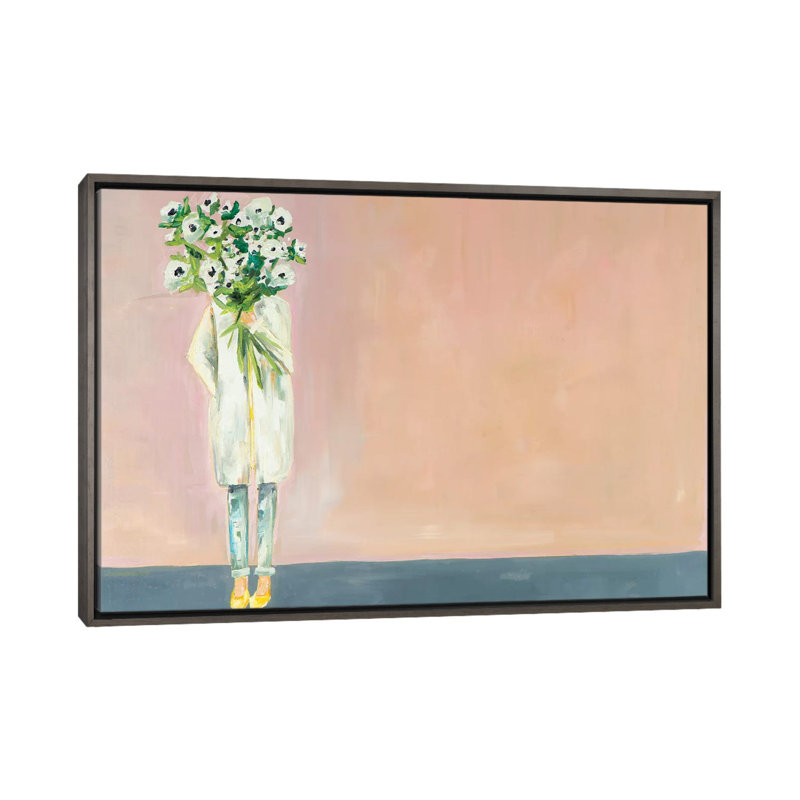 «Anemone» par Meredith Steele - reproduction d'art, Toile encadrée de bois rustique foncé, H 26 po x l 40 po x 1,5 po
