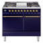 Cuisinière à double combustible de 40 po avec 6 brûleurs scellés et plaque chauffante ILVE Nostalgie II Series (porte pleine)-708322072-708322104