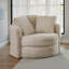 Fauteuil d'appoint pivotant Rane, chenille, forme de tonneau, bois massif-108208159