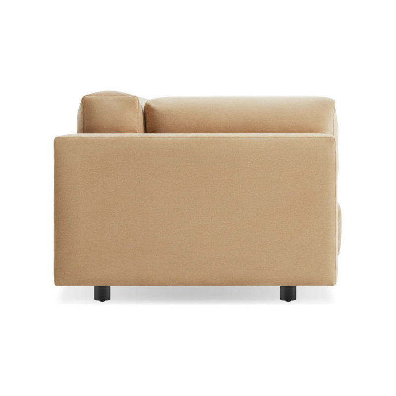 Sunday Sofa, Camel Velvet Polyester Blend, 30" H x 102" W x 40" D