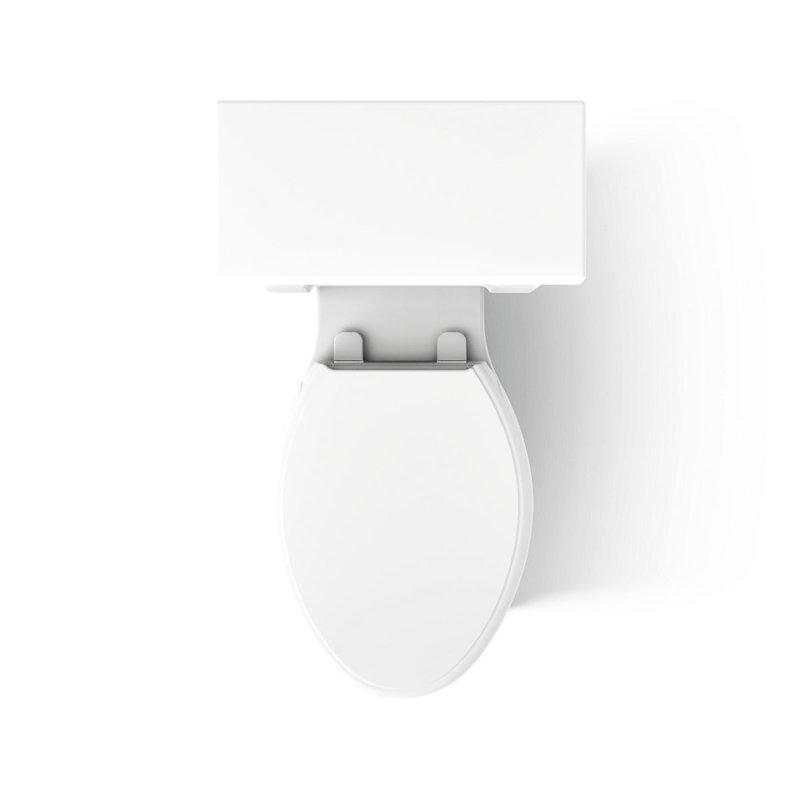 Tresham® 1.28 GPF Water Efficient Elongated Two-Piece Toilet (Seat Not Included), White, Right-Hand