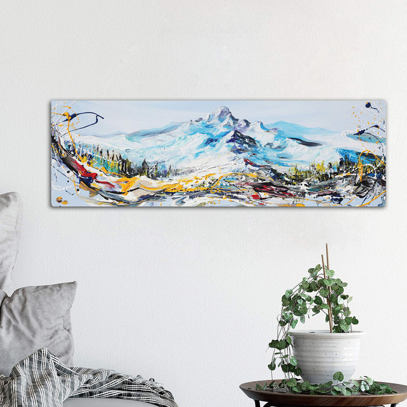 Mountain Peak by Piero Manrique - Wrapped Canvas Panoramic Print, 30.48 cm H x 91.44 cm W x 1.91 cm D