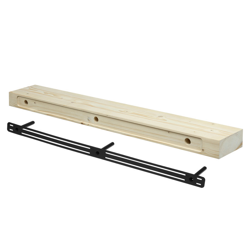 Smooth Timber Floating Shelf – Versatile Mantel & Wall Shelf, Natural Wood, 72"