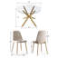 Ensemble de table de salle à manger 4 personnes Folmar avec table ronde de 39 po et 4 chaises rembourrées en tissu-95092232