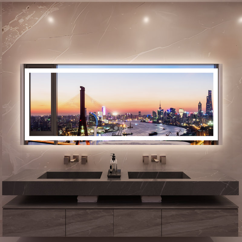 Miroir de salle de bain rectangulaire, 72 po x 32 po