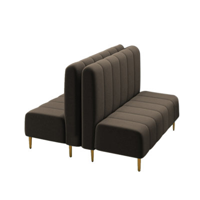 Velvet upholstered reception bench set