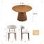 Ensemble de table de salle à manger ronde de 47 pouces avec 4 chaises rembourrées en chenille-133252567-133252568