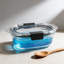 Ensemble de contenants en verre pour aliments, contenants ronds étanches de 6 pièces avec couvercles, contenants hermétiques pour la préparation des repas au four, au micro-ondes, au congélateur et au lave-vaisselle