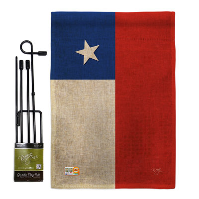 Double Sided 18.5'' H x 13'' W Burlap Flag Set