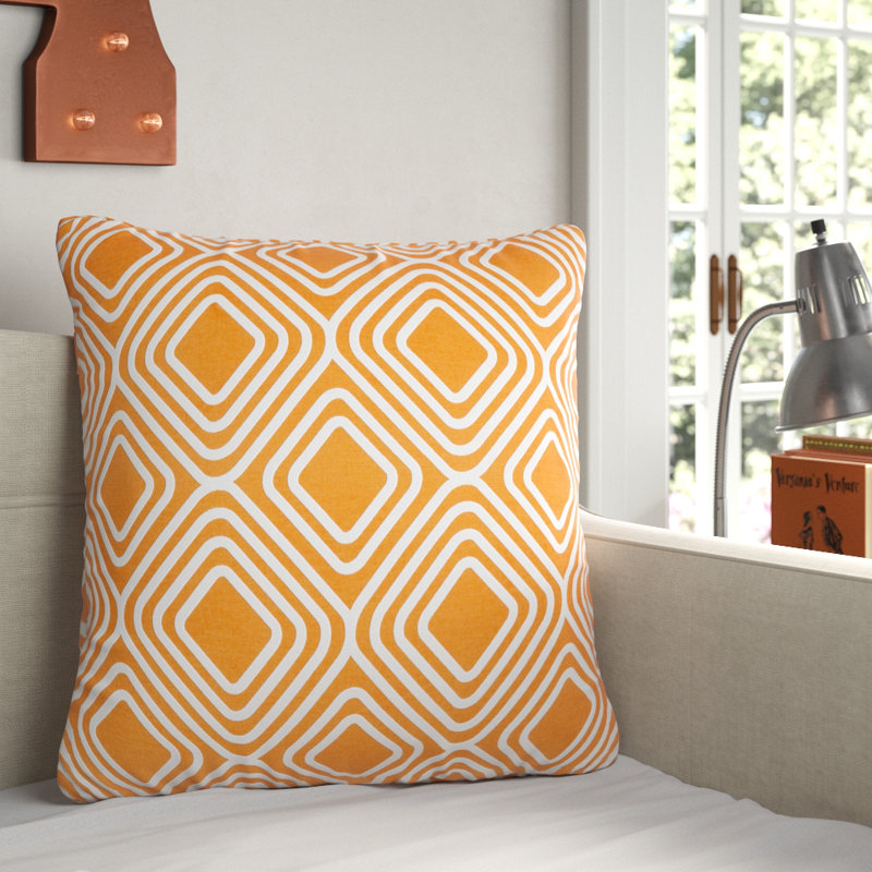 Ballina Cotton Throw Pillow, 18" H x 18" W x 4" D, Dark Blue