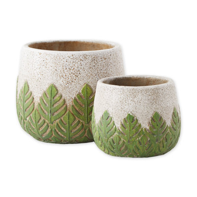 Ensemble de pots à fleurs en ciment 2 pièces Schooley