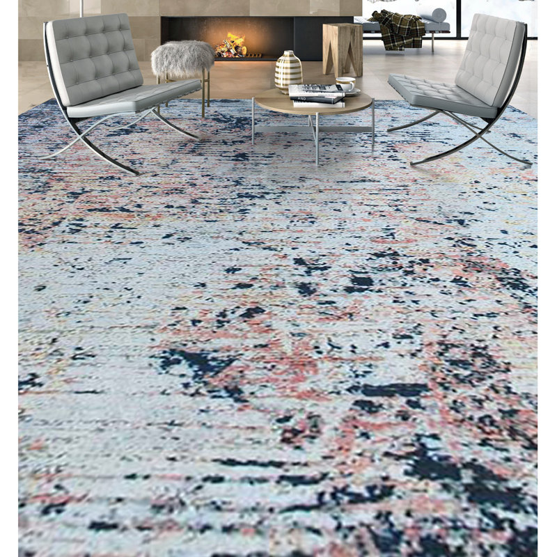Wool Abstract Area Rug, Rectangle 8' x 10'