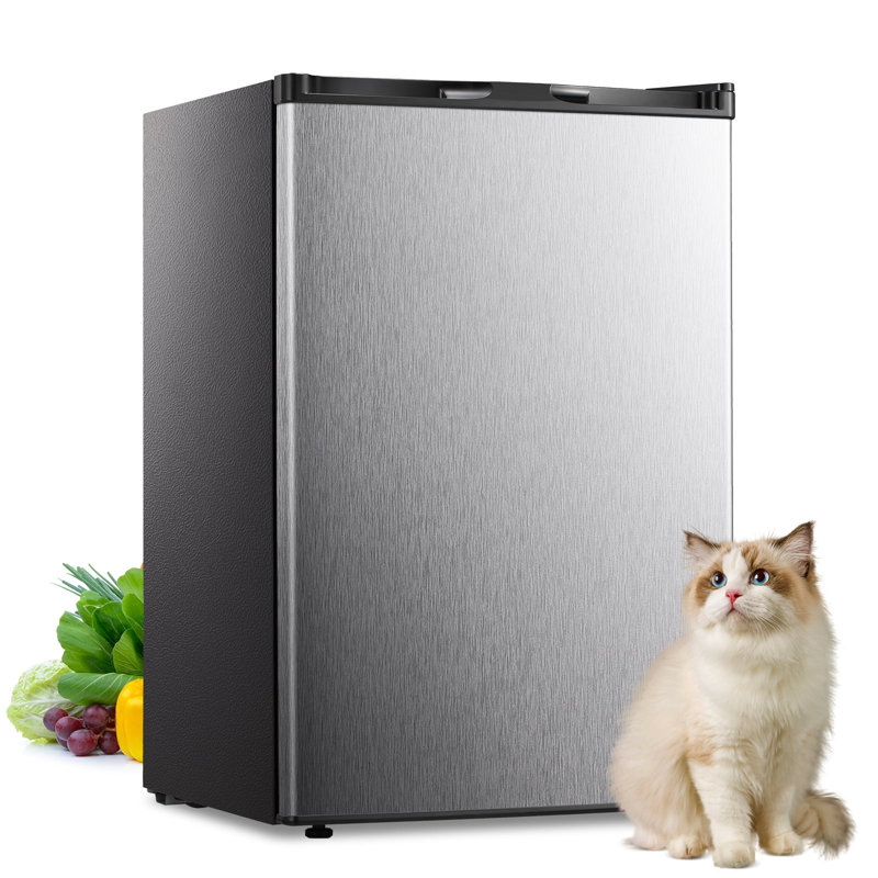 3.0 Cu.ft Ultra-Compact Upright Freezer - Reversible Single Door, Removable Shelves, Adjustable Thermostat, Black (Ideal for Home/Dorm/Apartment/Office)