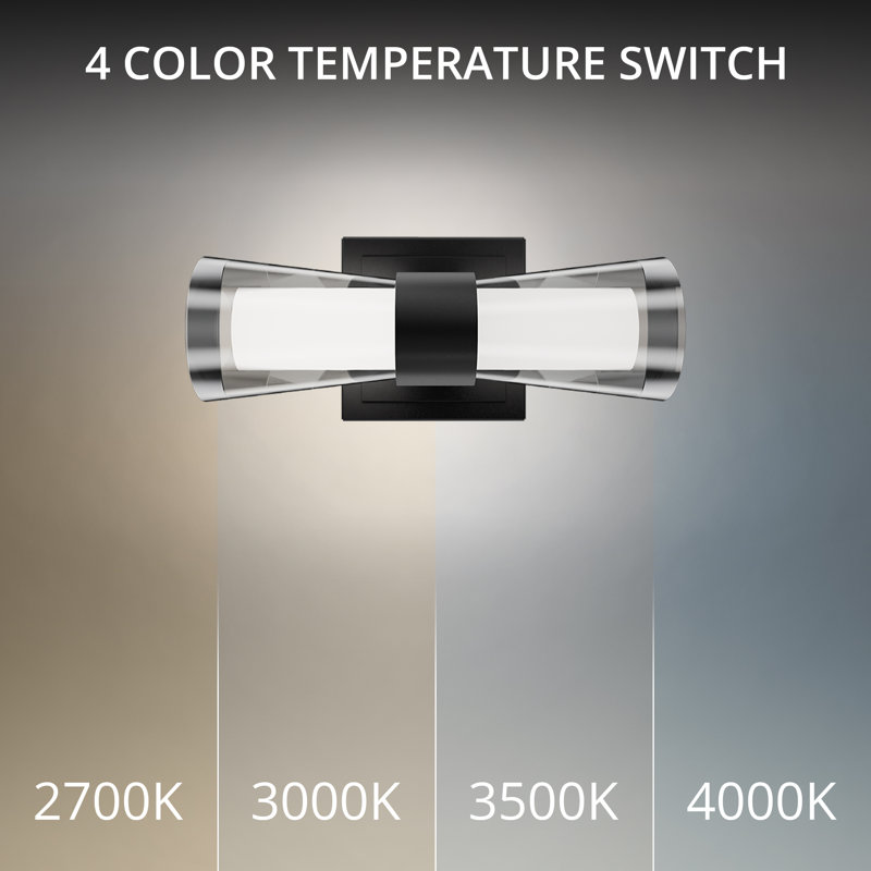 Hourglass LED 4-CCT Wall Sconce, Black