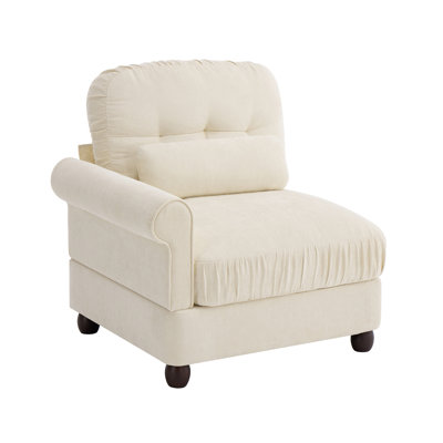 Melbourne RSF Sofa Chenille Fabric W/Pillow -Beige