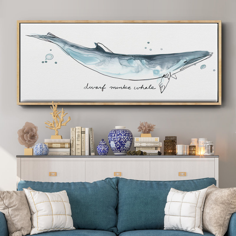 Baleine I - toile encadrée, H 24 po x l 60 po