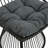 Boho Wicker Swivel Lounge Chair, Handwoven Rattan with Cushioned Seat, Indoor/Outdoor Accent Chair, -1819891988