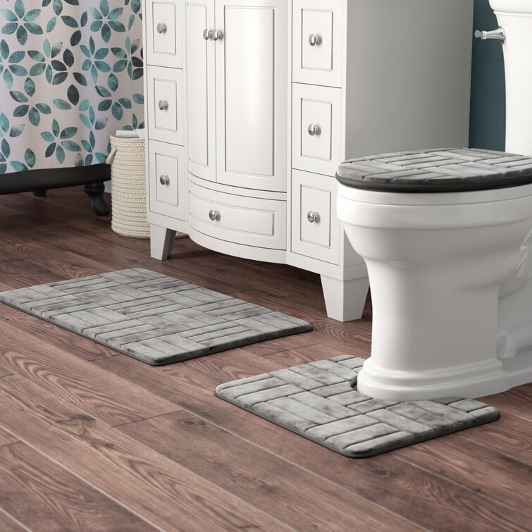 Laundry Room Rug Non-slip Flannel Floor Mat for Washroom Mudroom