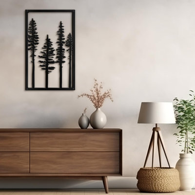 Décoration murale élégante en métal avec pin