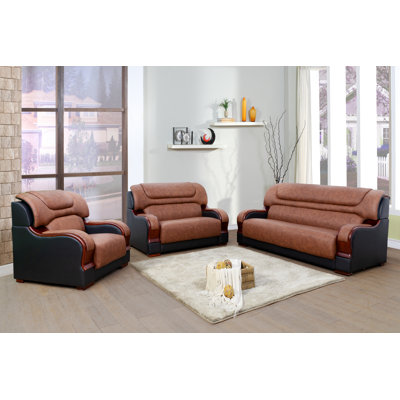 Louiseann 3 Piece Standard Living Room Set