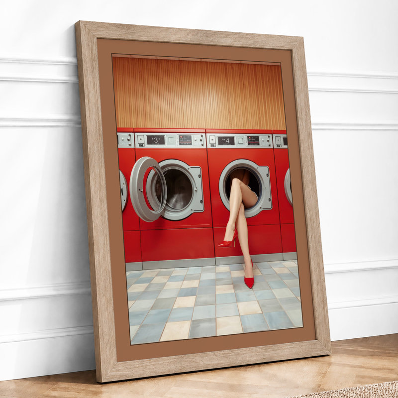 Emerging from Red Surrealism - Framed Print, A1 - 84.1 x 59.4 cm, Oak