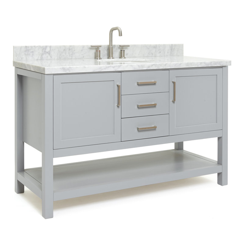 Ensemble de meuble-lavabo simple 55 po Abby, Gris
