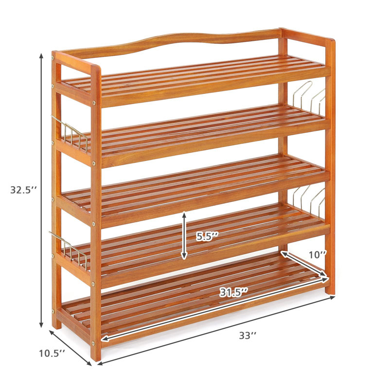 20 Pair Solid Wood Shoe Rack