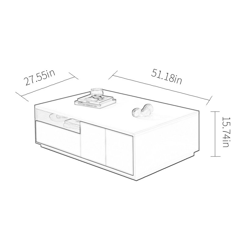 Solid wood floor-standing simple coffee table