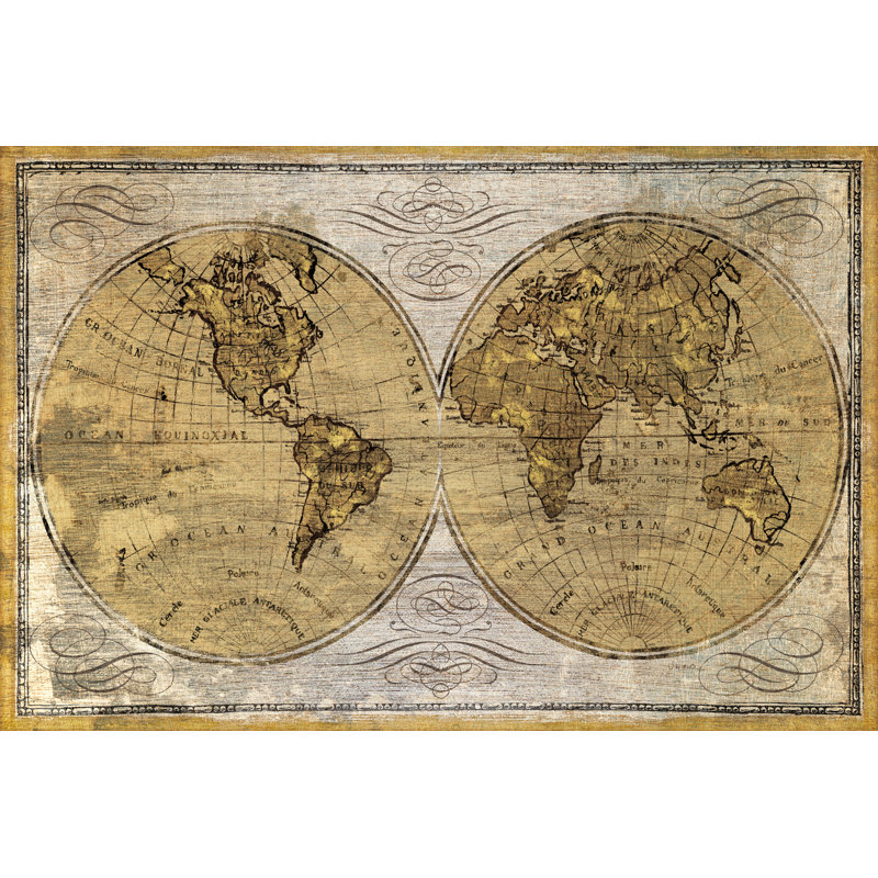 Worldwide I by James Wiens - Wrapped Canvas Painting, 20cm H x 30cm W