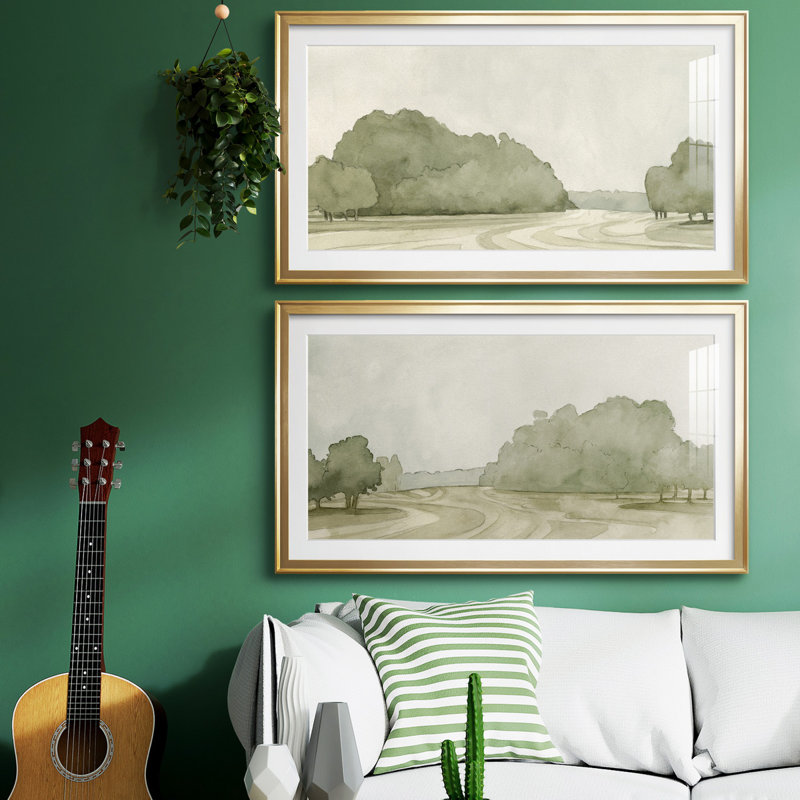 On Course I - reproduction encadrée de qualité supérieure - prête à être accrochée, H 14,5 po x l 26,5 po x P 1 po, Or