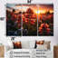«Red Bonnets Field with Orange Sunset - Blue Bonnets», ensemble d'art mural-107738846-107738851