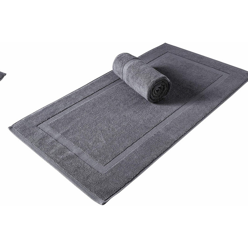 Turkish Cotton Luxe Bath Mat Set - Ultra Absorbent, Soft, and Stylish 20x34 Gray, Pack of 2