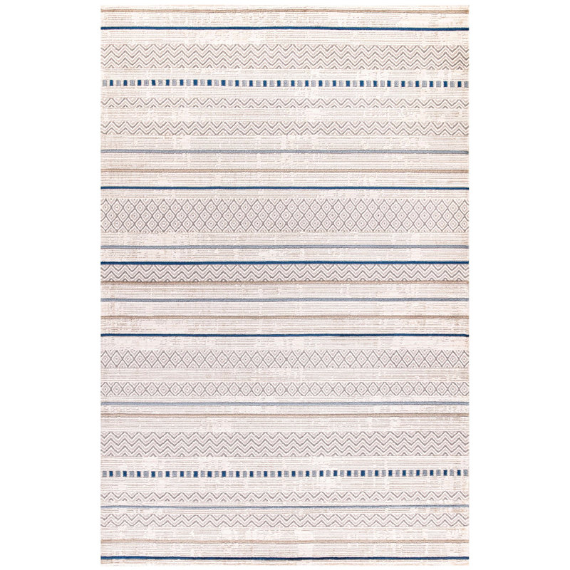Stefaun Tencel Striped Indoor Rug, Rectangle 6'7" x 9'7"