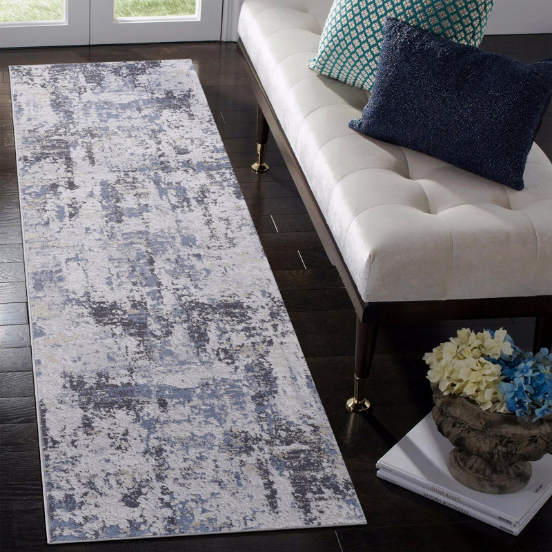 Runner Area Rug  - 2' X 8' Abstract, Runner 2'2" x 8'