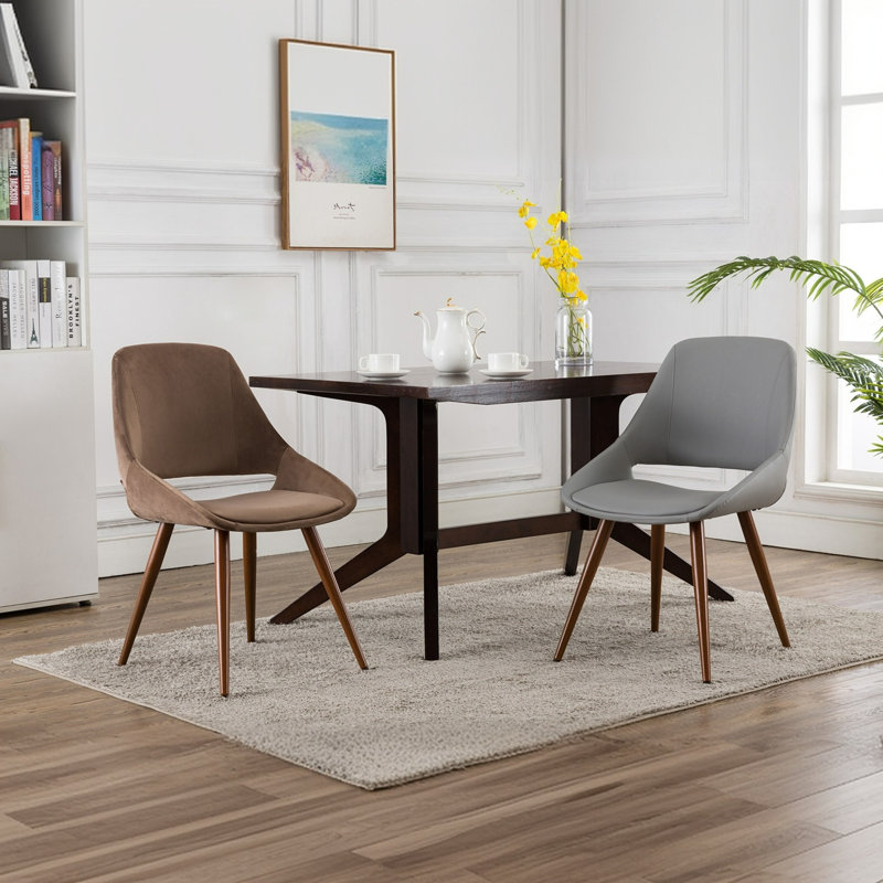 Chaise d'appoint rembourrée Mebane, Gris foncé