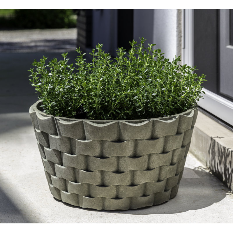 M Weave Handmade Pot Planter, Gray Stone, 22" H x 21.75" W x 21.75" D