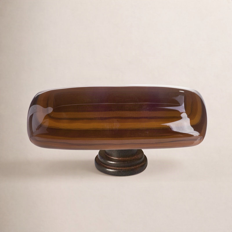 Stratum Rectangular Cabinet Knob, Oil Rubbed Bronze, Woodland/Umber