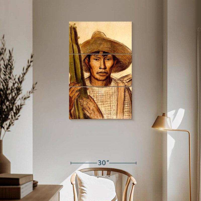 Leisha Mexican Boy With Cactus, 57" H x 36" W