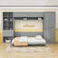Lit escamotable en bois avec deux tiroirs, tablettes, armoire et ports USB-1989809466-1989809467