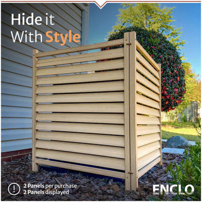 44in H x 36in W (2 Panels) No Dig Enclo Waverly Vinyl Privacy Screen, Outdoor Privacy Screen Panels, Trash Can Enclosure, Air Conditioner & Pool Equipment Enclosure