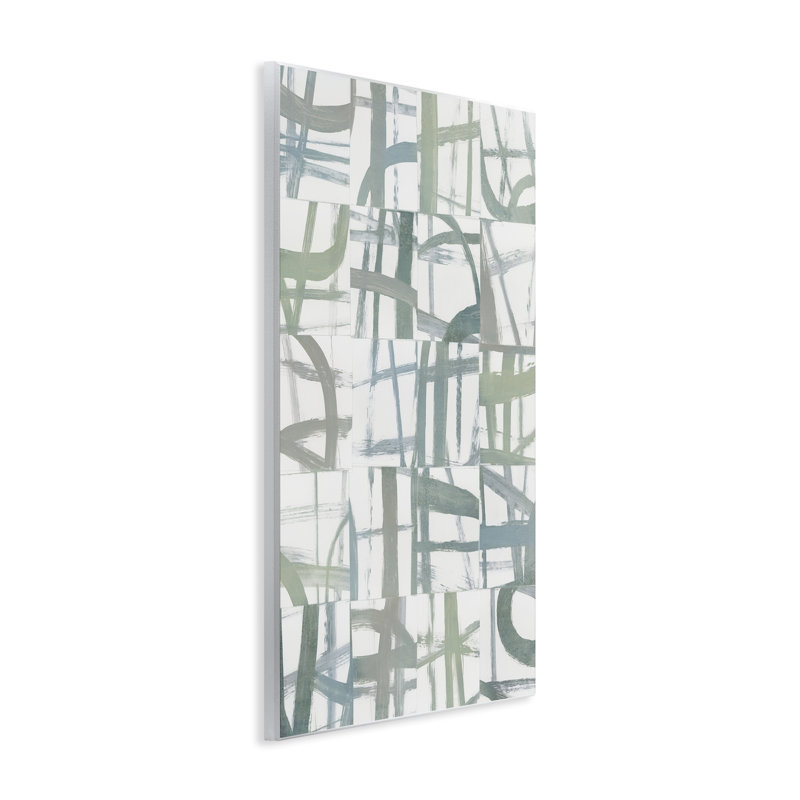 Plaque murale contemporaine à harmonie linéaire, design par Hannah Dawson, H 15 po x l 10 po