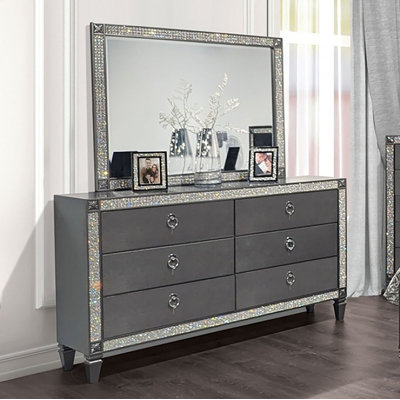 Commode 6 tiroirs avec miroir Spanes