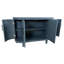 Console de 47,2 pouces en bois, bleu moderne avec 4 portes et tablettes intérieures réglables pour le salon, le vestibule, la chambre à coucher, la cuisine