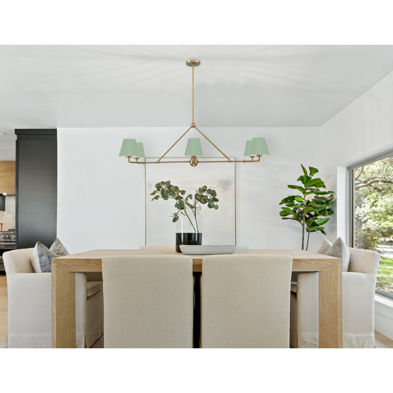 Kinston 6 - Light Dimmable Modern Linear Chandelier, Green