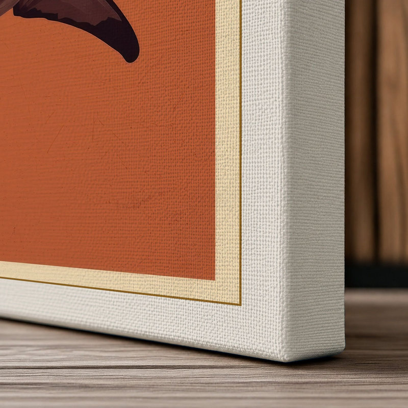 Great White Profile Coastal - Wrapped Canvas, 18x12 - 45.7 x 30.5 cm, Cream Border