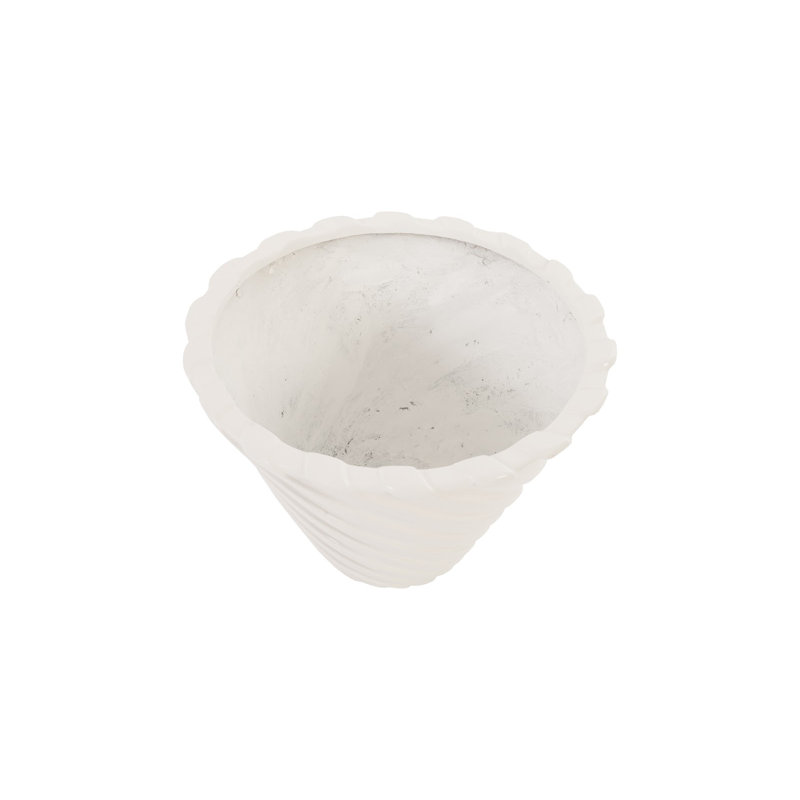 Turbo Resin Pot Planter, 12" H x 16" W x 16" D, Gel Coat White