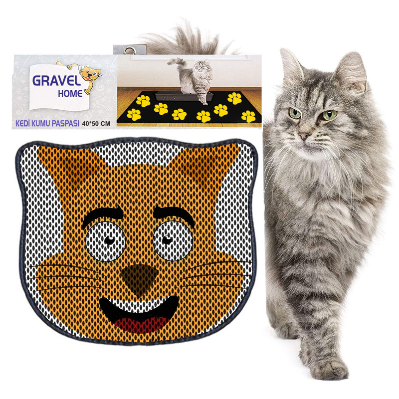Tapis de litière durable pour chat, 15,7 po x 19,7 po | 50% PVC / 50% polyester, lavable à la machine et passer l'aspirateur | Parfait pour un nettoyage facile, conception antidérapante pour garder votre maison propre et fraîche, idéal pour les propriétaires d'animaux de compagnie