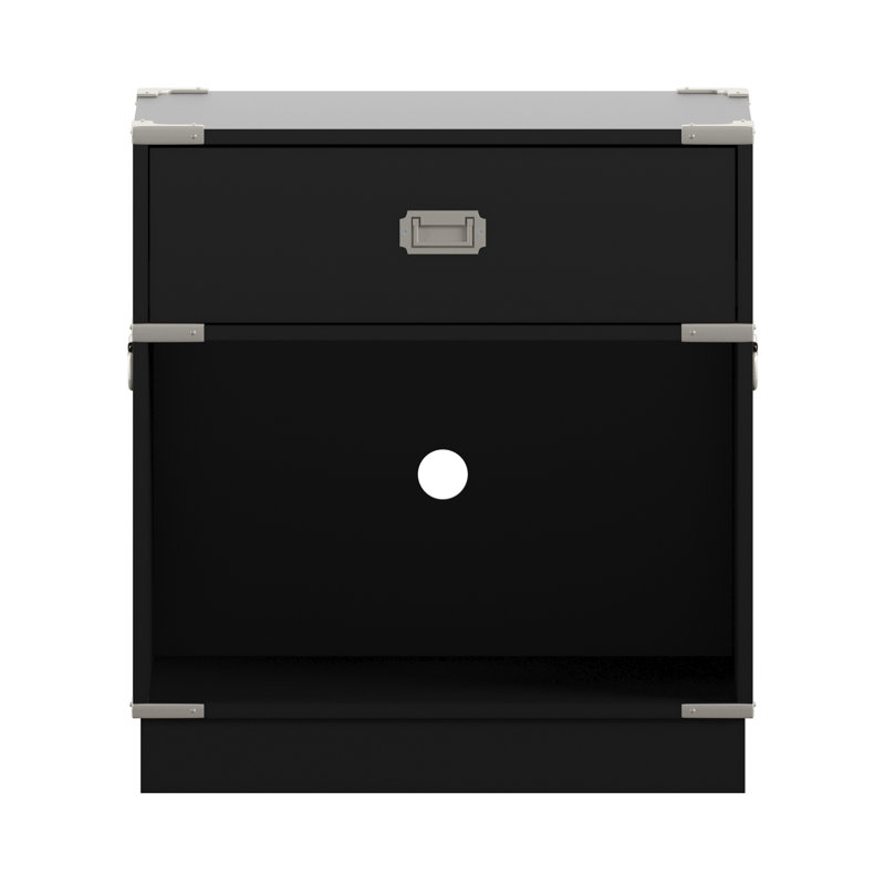 Table de chevet 1 tiroir Holgate, Noir vulcain